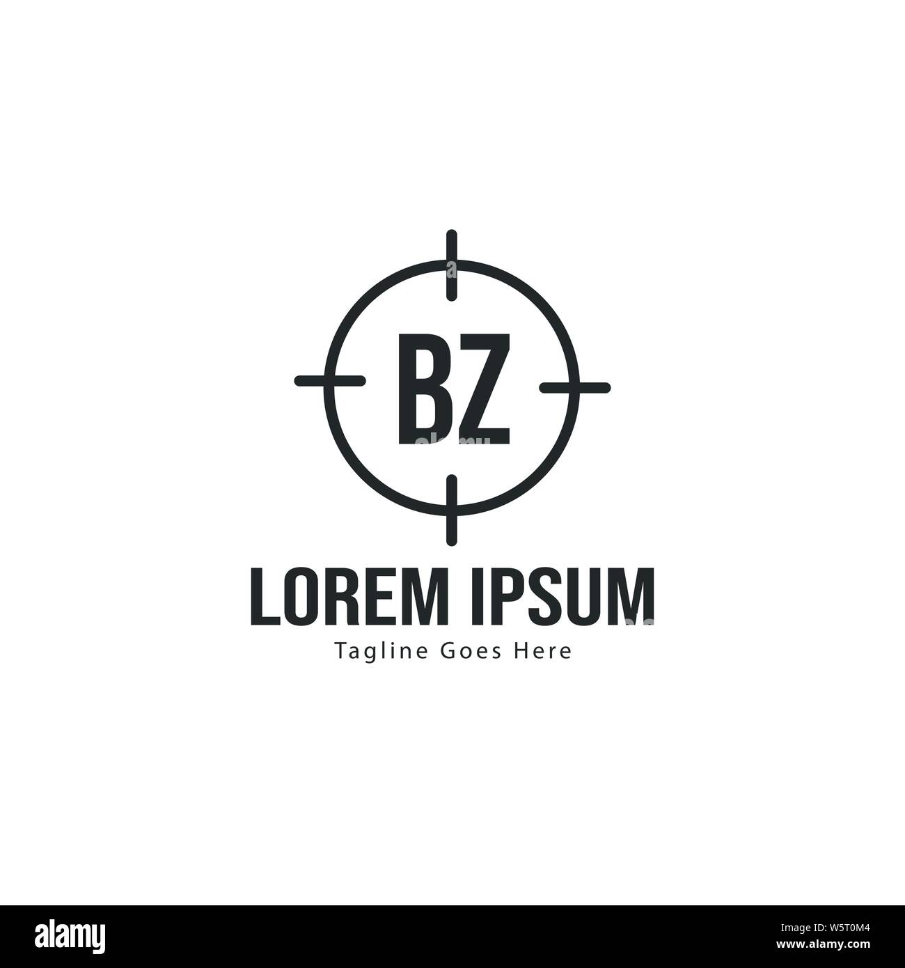 Lettera BZ Logo Design. Moderno creativo BZ lettere icona design illustrazione Illustrazione Vettoriale