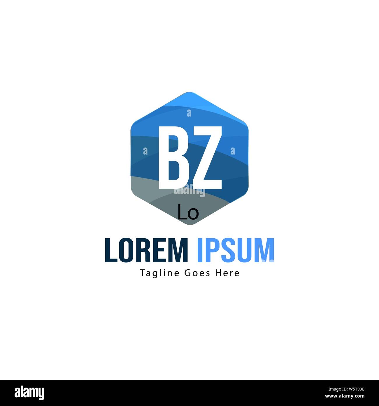 Lettera BZ Logo Design. Moderno creativo BZ lettere icona design illustrazione Illustrazione Vettoriale