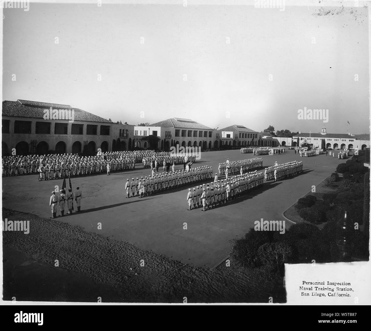 Il personale di ispezione, Naval Training Station, San Diego, California. Foto Stock