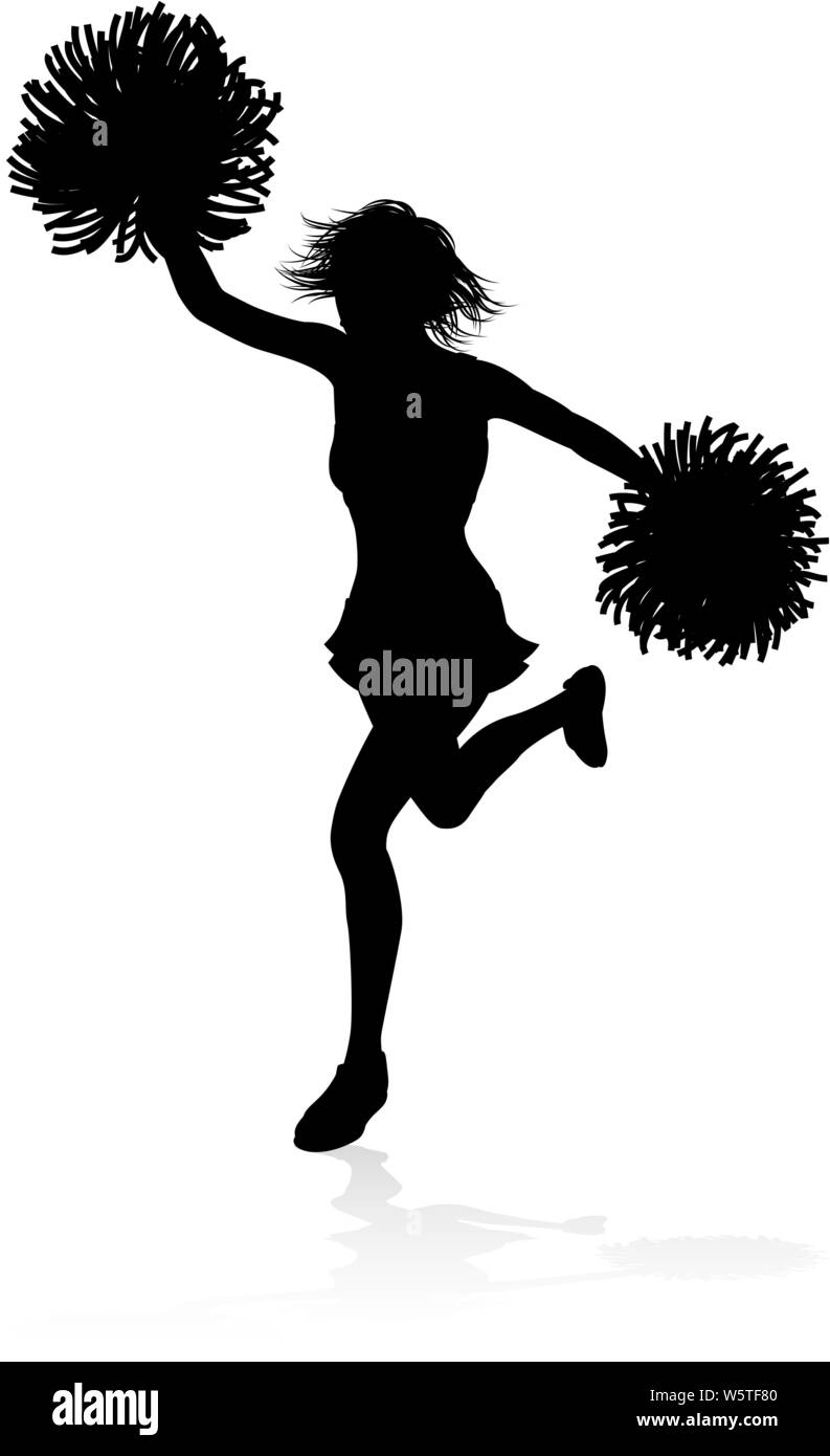 Cheerleader Silhouette Illustrazione Vettoriale