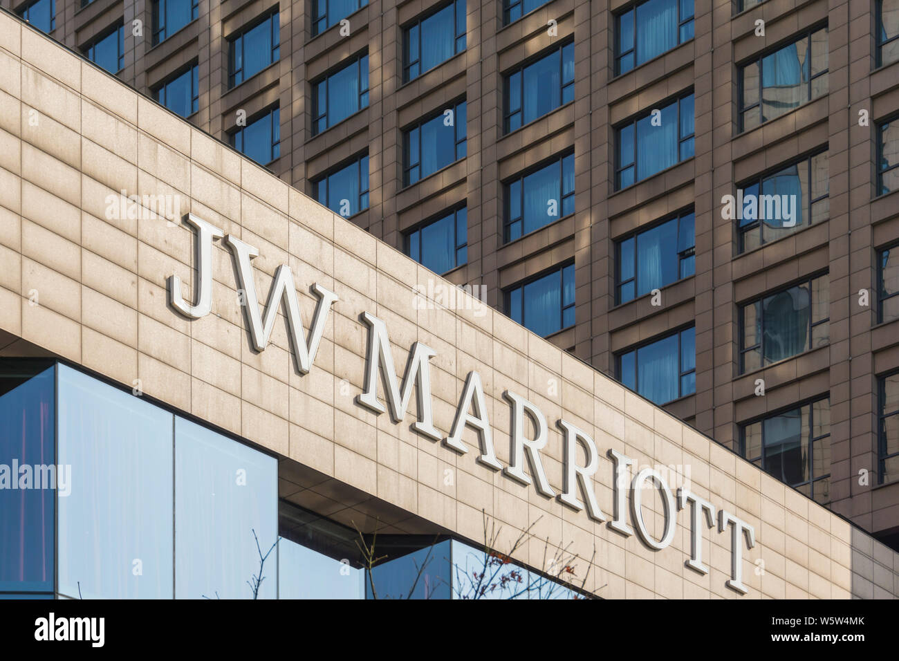 --FILE--Vista di un Marriott Hotel di Marriott International Inc. in Hangzhou, est della Cina di provincia dello Zhejiang, 16 dicembre 2018. Il 12 dicembre Foto Stock