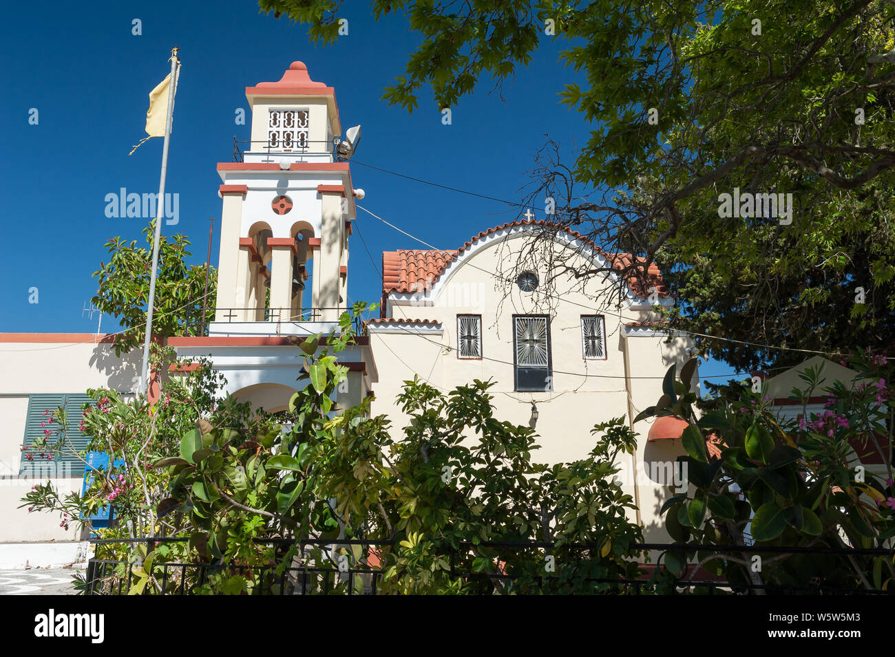 Chiesa in Istrios, Rodi, Egeo Meridionale, Grecia, Europa Foto Stock