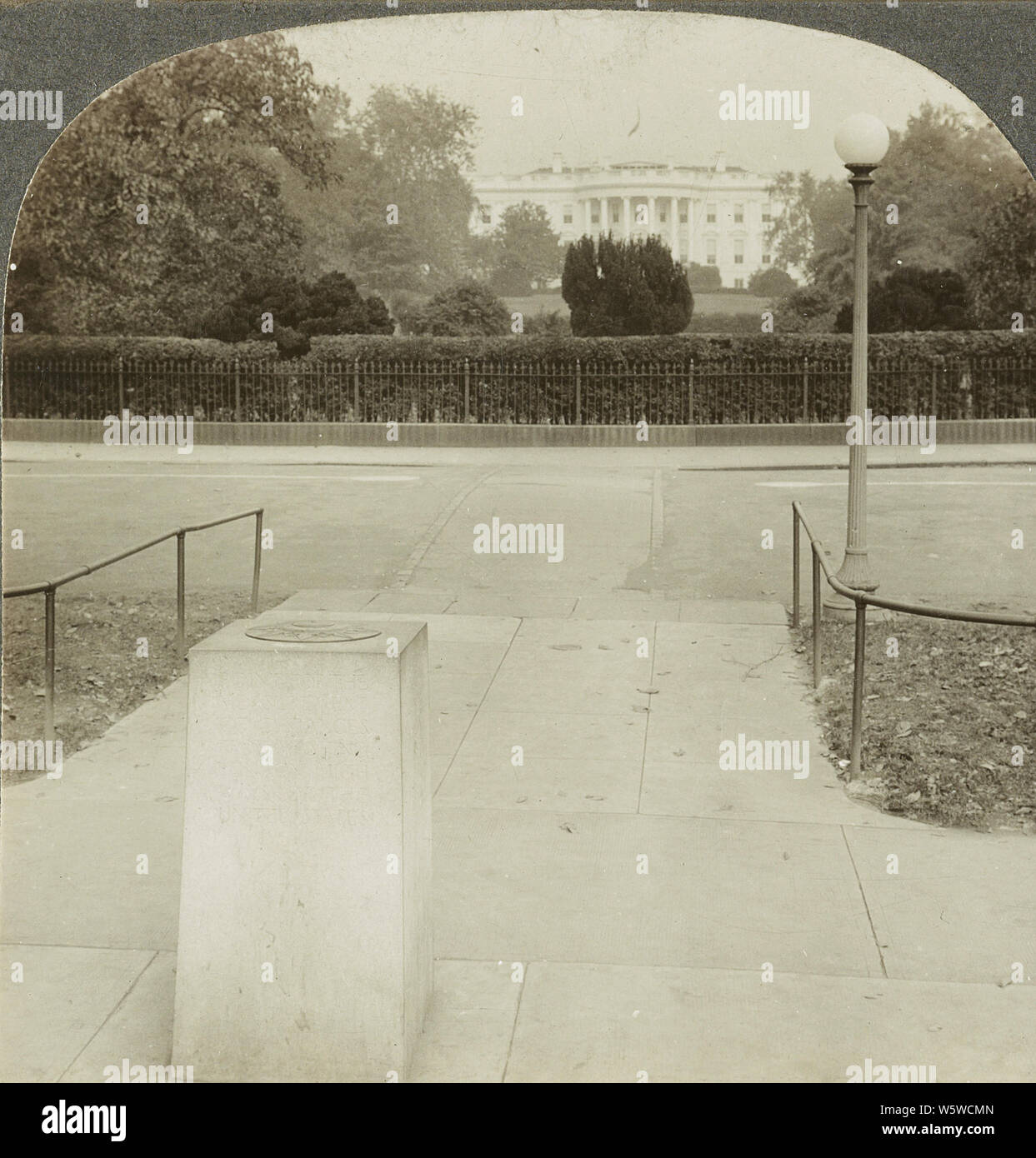 Fase cardine zero e portico sud della Casa Bianca di Washington, D.C.1927. Foto Stock