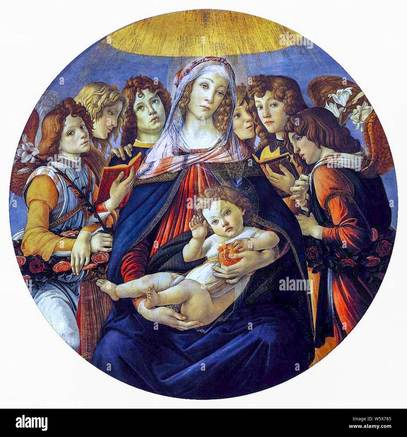 Sandro Botticelli, Madonna della melagrana, pittura, circa 1487 Foto Stock