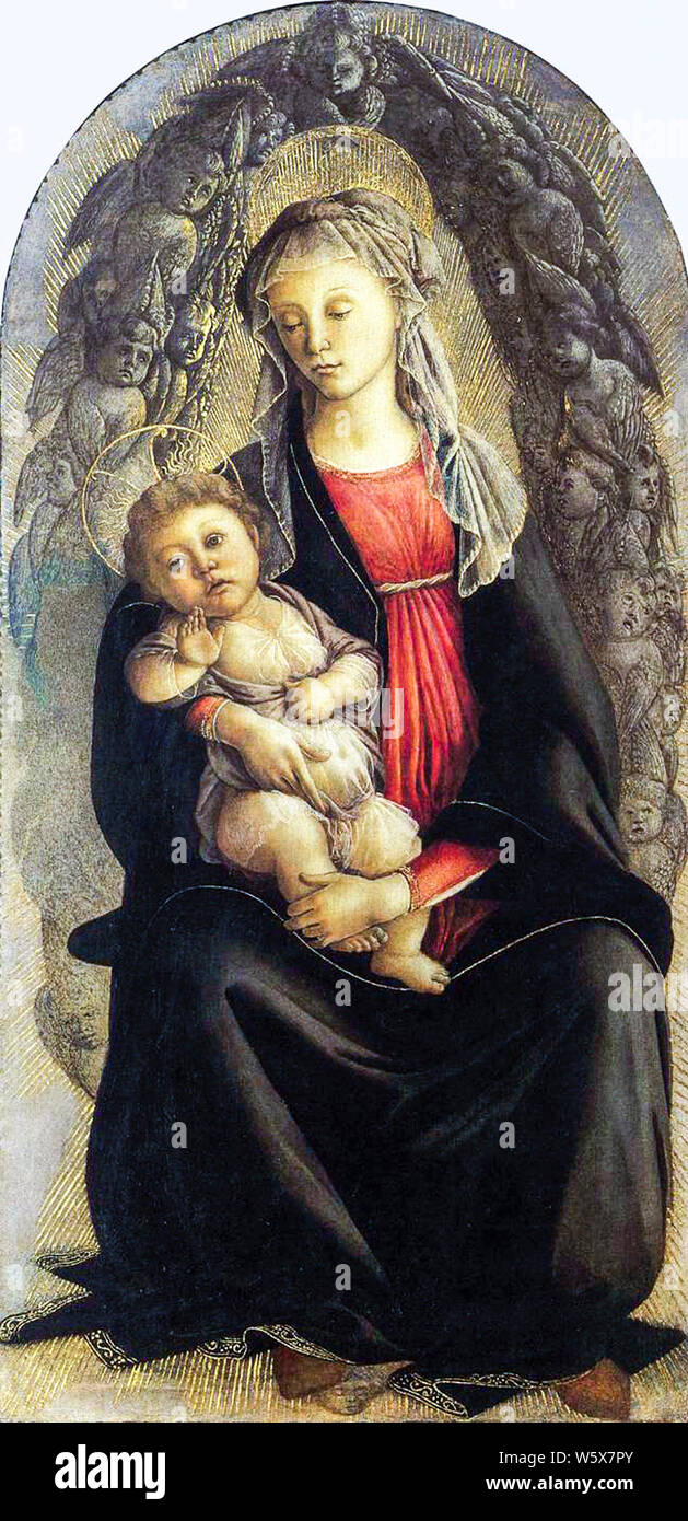 Sandro Botticelli, Madonna in Gloria con serafini, pittura, 1469-1470 Foto Stock