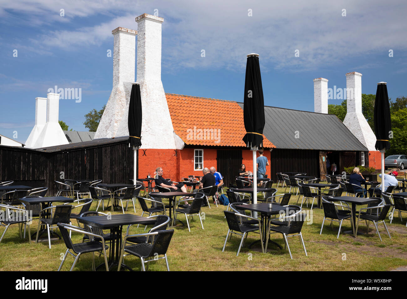 Hasle Rogeri smokehouse e il ristorante di pesce, Hasle, isola di Bornholm, Mar Baltico, Danimarca, Europa Foto Stock