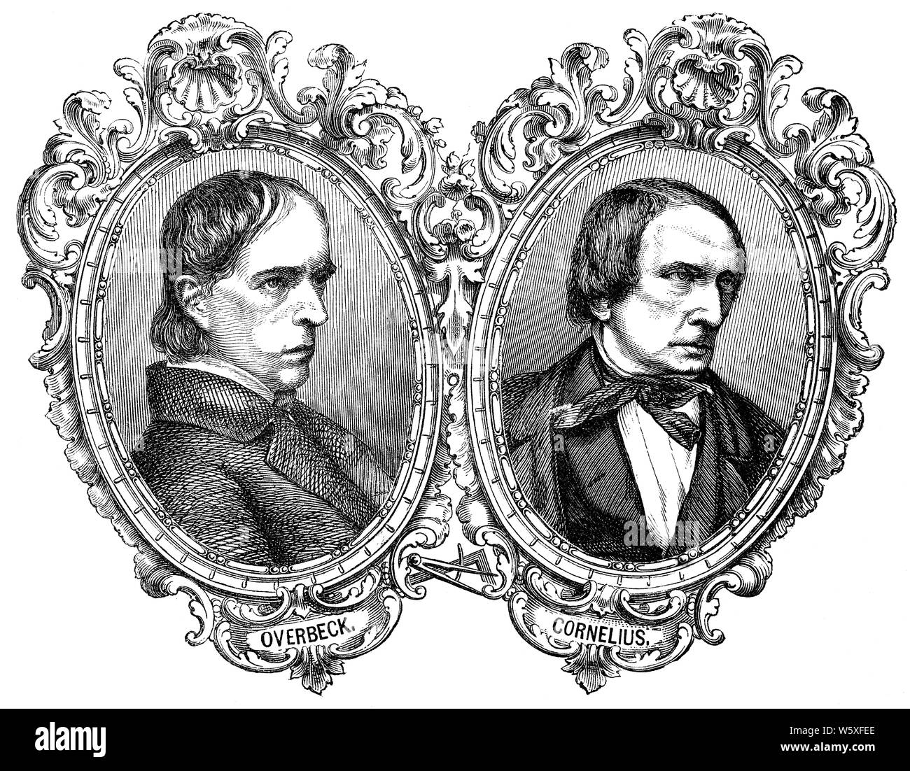 Johann Friedrich Overbeck, Peter von Cornelius, pittori tedeschi Foto Stock