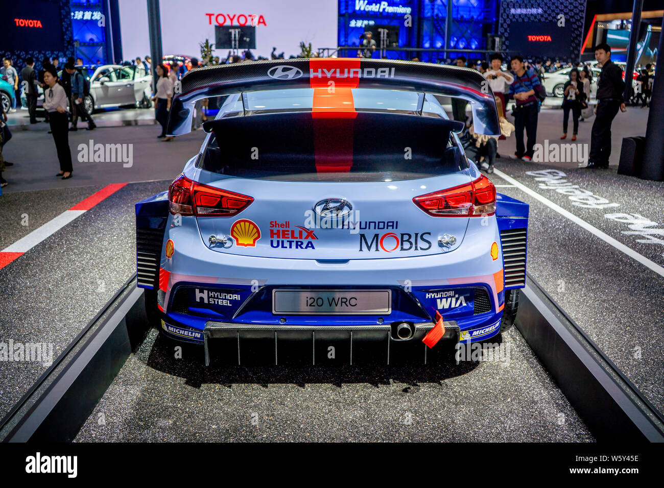 Un Hyundai i20 WRC è sul display durante il XVI Cina (Guangzhou) Salone Internazionale dell'Automobile, noto anche come Auto Guangzhou 2018, in Guangzhou Foto Stock