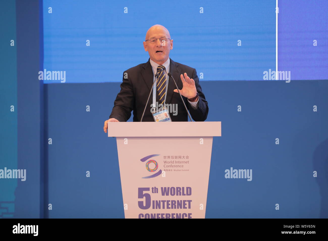 American scienziato computer David Patterson frequenta un sub-forum di 'FinTech e costruzione di un credito sociale Sistema' durante il quinto mondo Internet Foto Stock