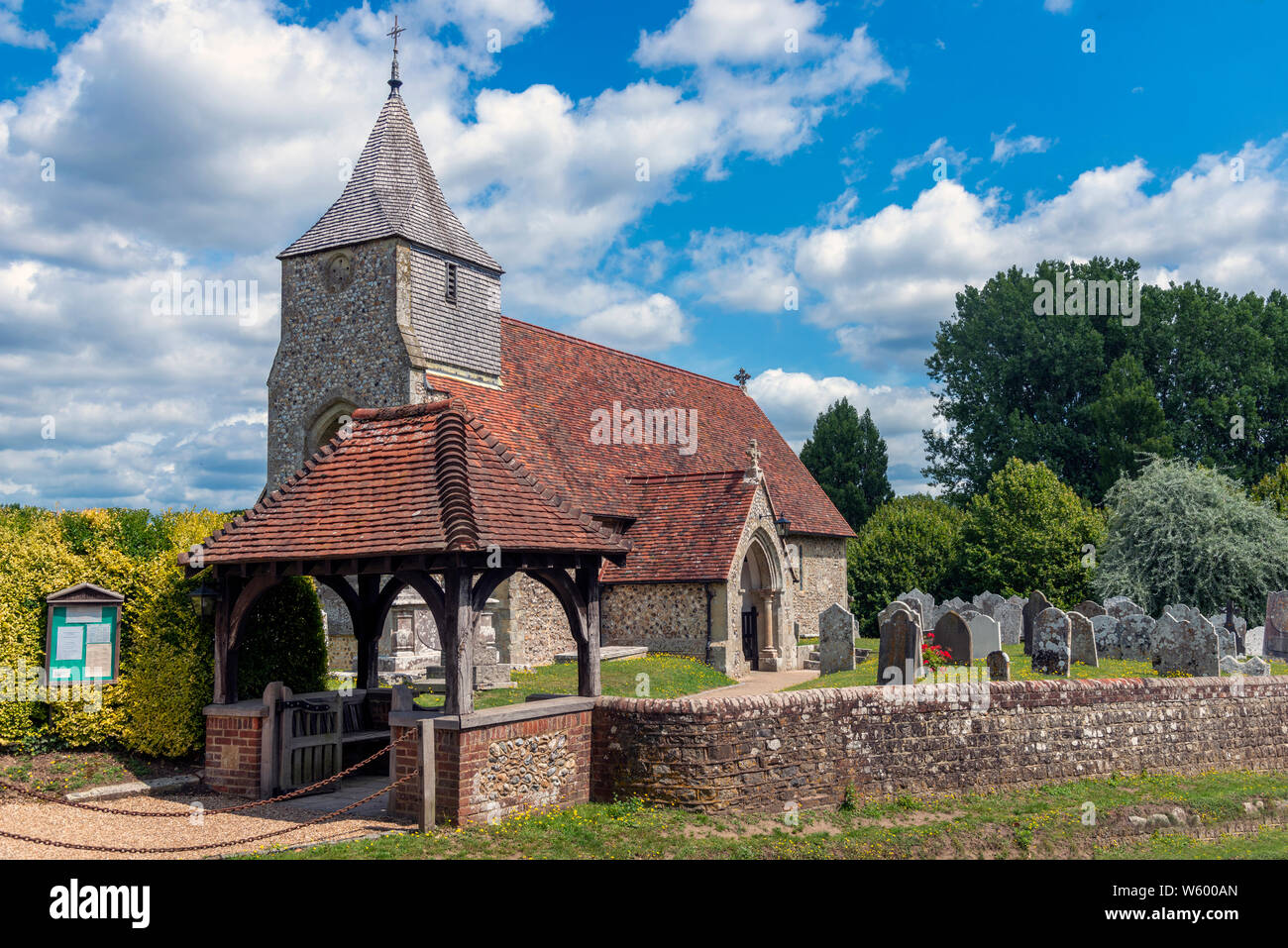 La Chiesa Anglicana la chiesa di San Nicola, West Itchenor, porto di Chichester, Chichester, West Sussex, in Inghilterra, Regno Unito Foto Stock