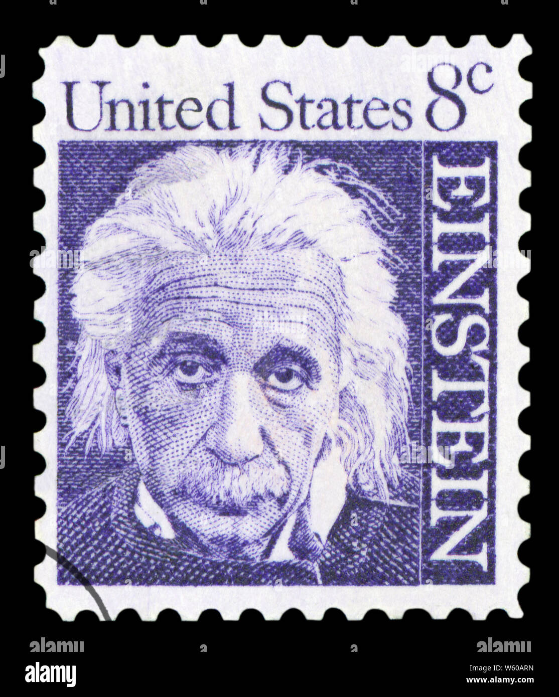 Stati Uniti d'America - circa 1965: un francobollo con un ritratto del famoso fisico Albert Einstein (1879-1955), Foto Stock