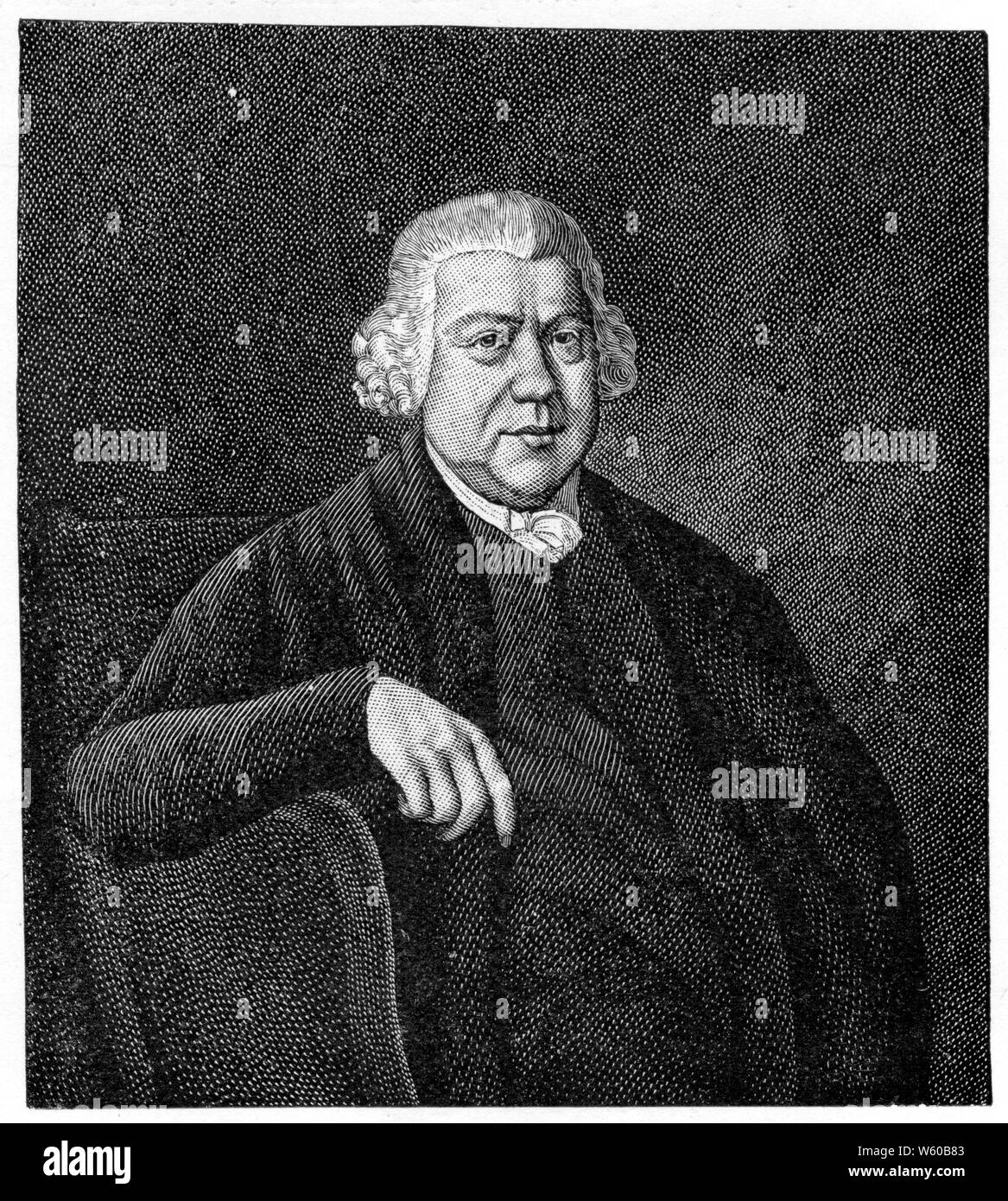 Sir Richard Arkwright (1732-1792), 18 ° secolo. Dopo Joseph Wright (1734-1797) AKA, Joseph Wright di Derby. Arkwright fu inventore e imprenditore inglese durante la prima Rivoluzione industriale. Egli è accreditato come la forza trainante dietro lo sviluppo del telaio rotante, noto come il telaio dell'acqua dopo che è stato adattato per l'uso di acqua di potenza. Foto Stock