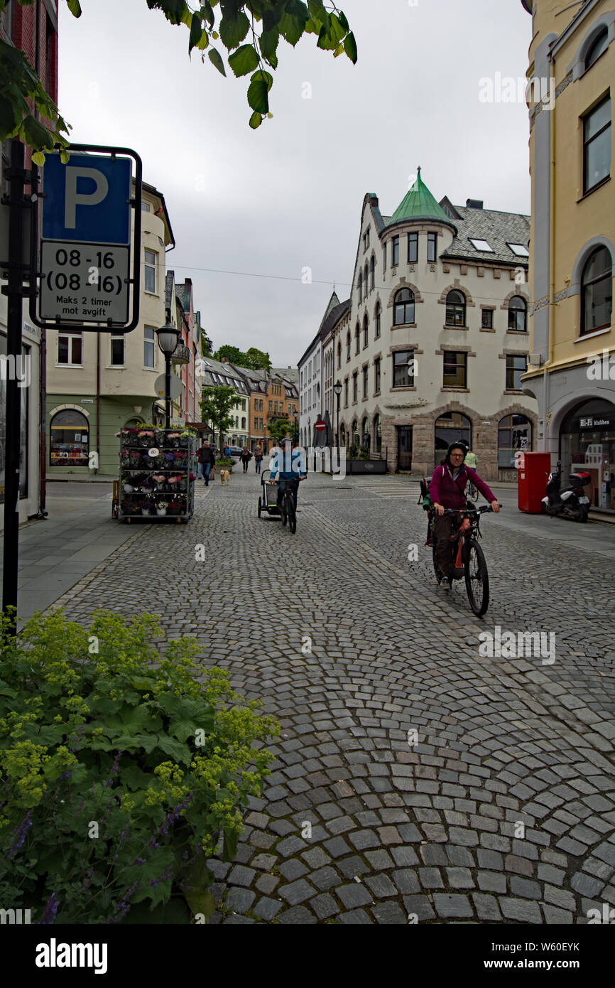Crociera SILVERSEA Silver Wind a Alesund in Norvegia Foto Stock