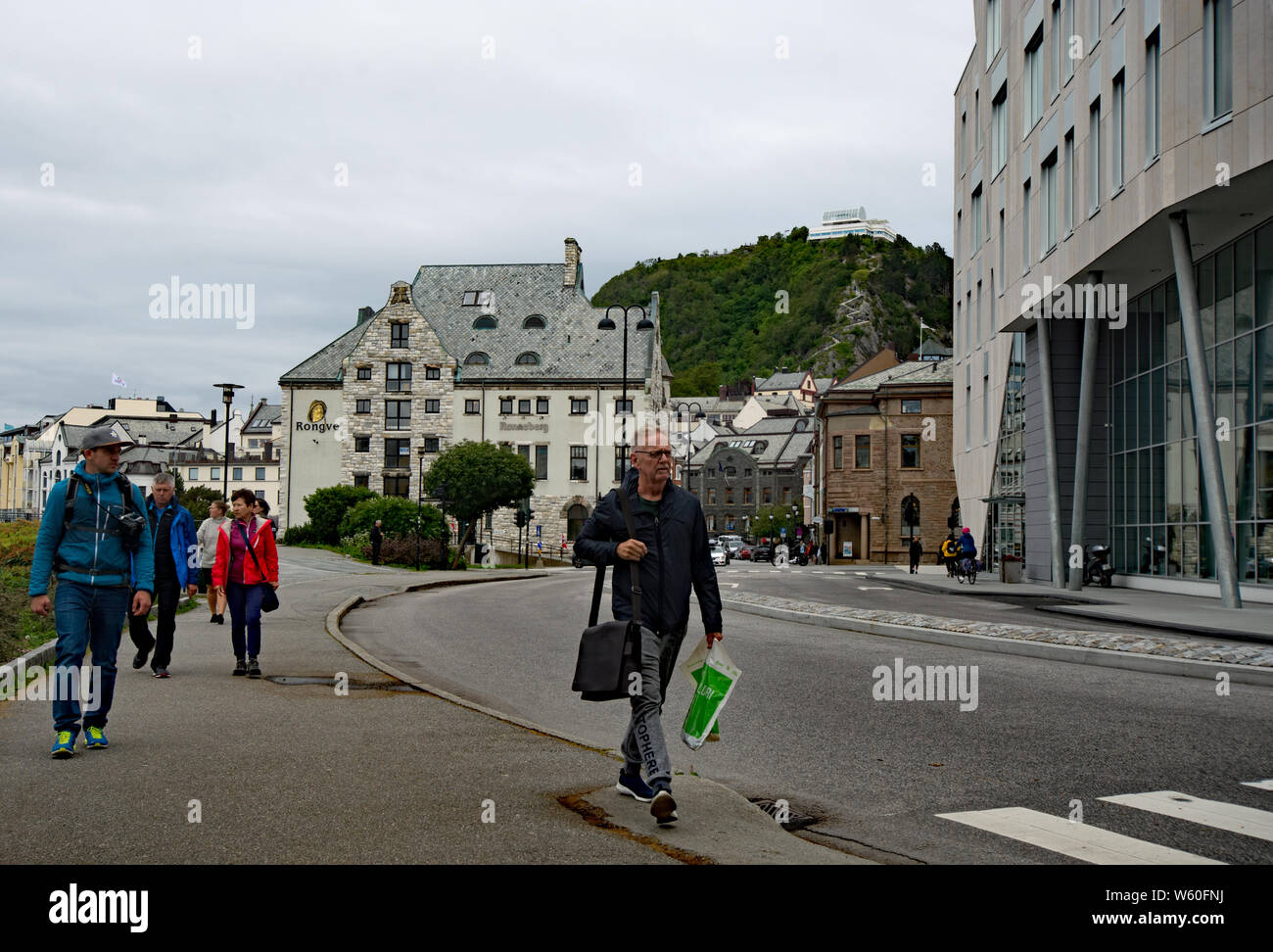 Crociera SILVERSEA Silver Wind a Alesund in Norvegia Foto Stock