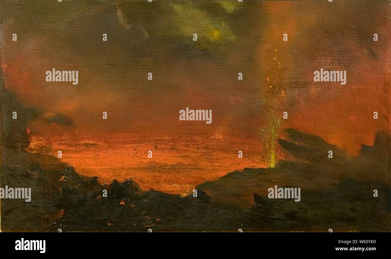 David Howard Hitchcock di Pittura ad Olio "Halemaumau, lago di fuoco", 1888. Foto Stock