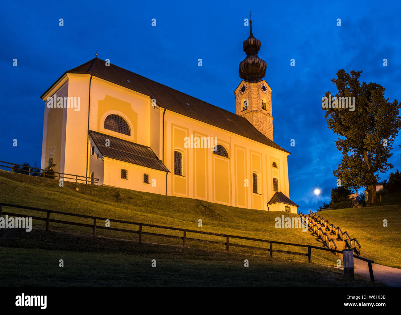 San Georges Chiesa Parrocchiale, Ruhpolding, bavarese, la Germania, l'Europa. Foto Stock
