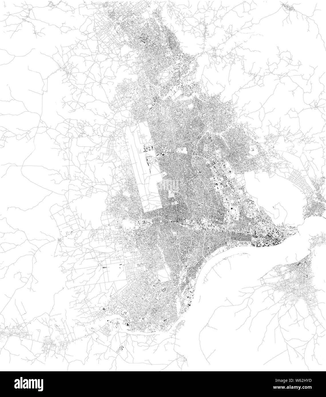 Mappa satellitare di Bangui è la capitale e la città più grande della Repubblica Centrafricana. Mappa di strade e di edifici del centro città Illustrazione Vettoriale Mappa satellitare di Bangui è la capitale e la città più grande della Repubblica Centrafricana. Mappa di strade e di edifici del centro città Illustrazione Vettoriale