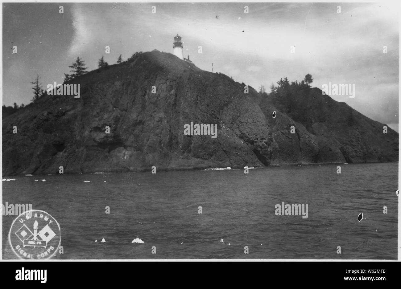 Cape delusione Light House, Washington, campo di applicazione e il contenuto: inizio con la guerra civile, IL GOVERNO DEGLI STATI UNITI L'esercito ha riconosciuto la necessità di prevedere per le difese costiere nel Pacifico NW lungo il fiume Columbia e del Puget Sound. Un certo numero di forti, molti non più in servizio, sono stati costruiti per questo scopo. Foto Stock