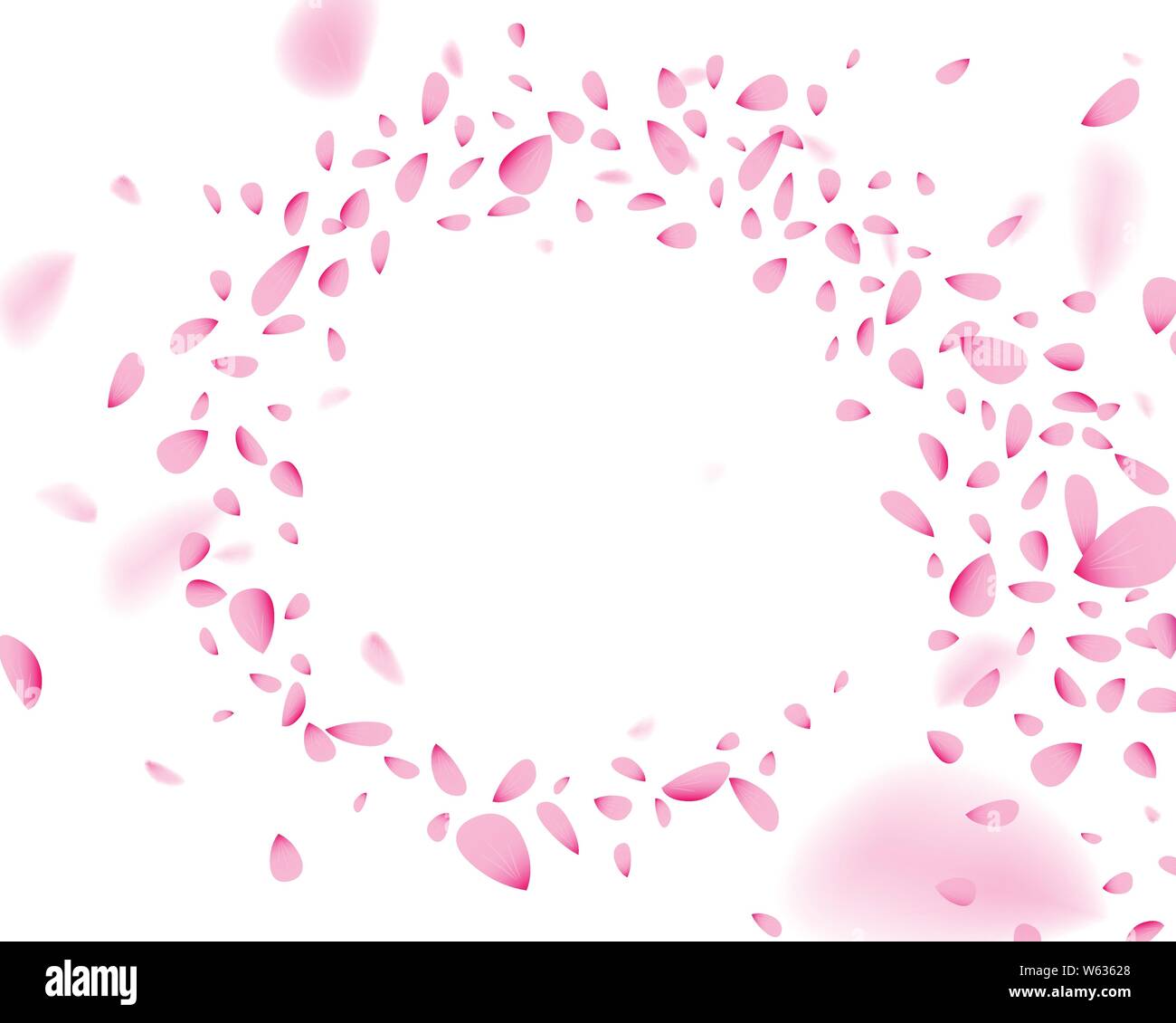 Rosa di vorticazione petali di fiori nel vento. Illustrazione Vettoriale