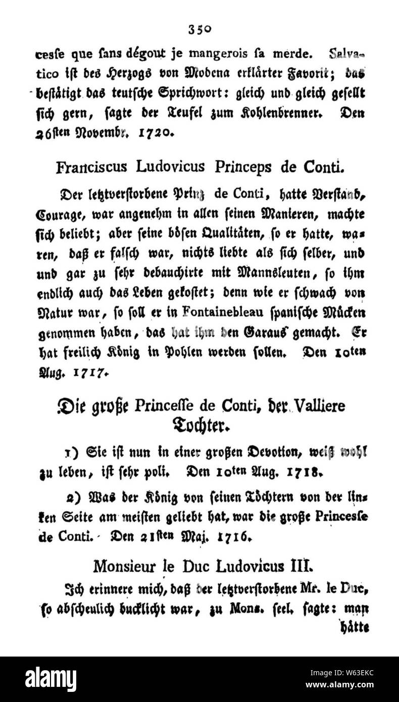 De Anekdoten vom Französischen Hofe (Liselotte von der Pfalz) 354. Foto Stock