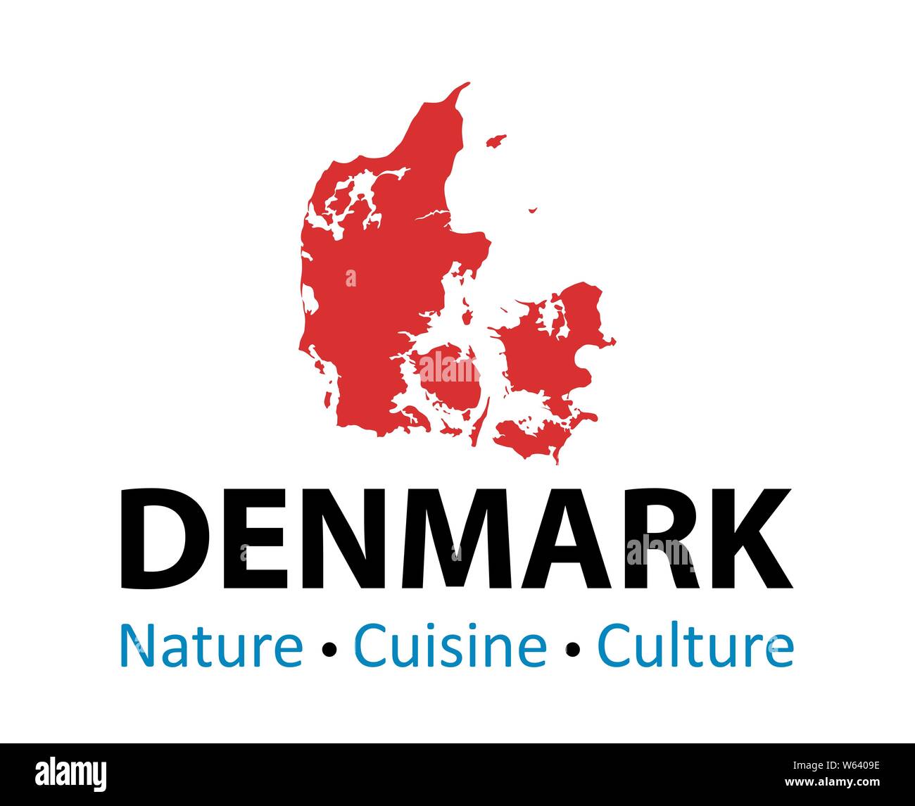 Silhouette di mappa danese - illustrazione vettoriale per la decorazione del viaggio in Danimarca, cultura tradizionale evento Illustrazione Vettoriale