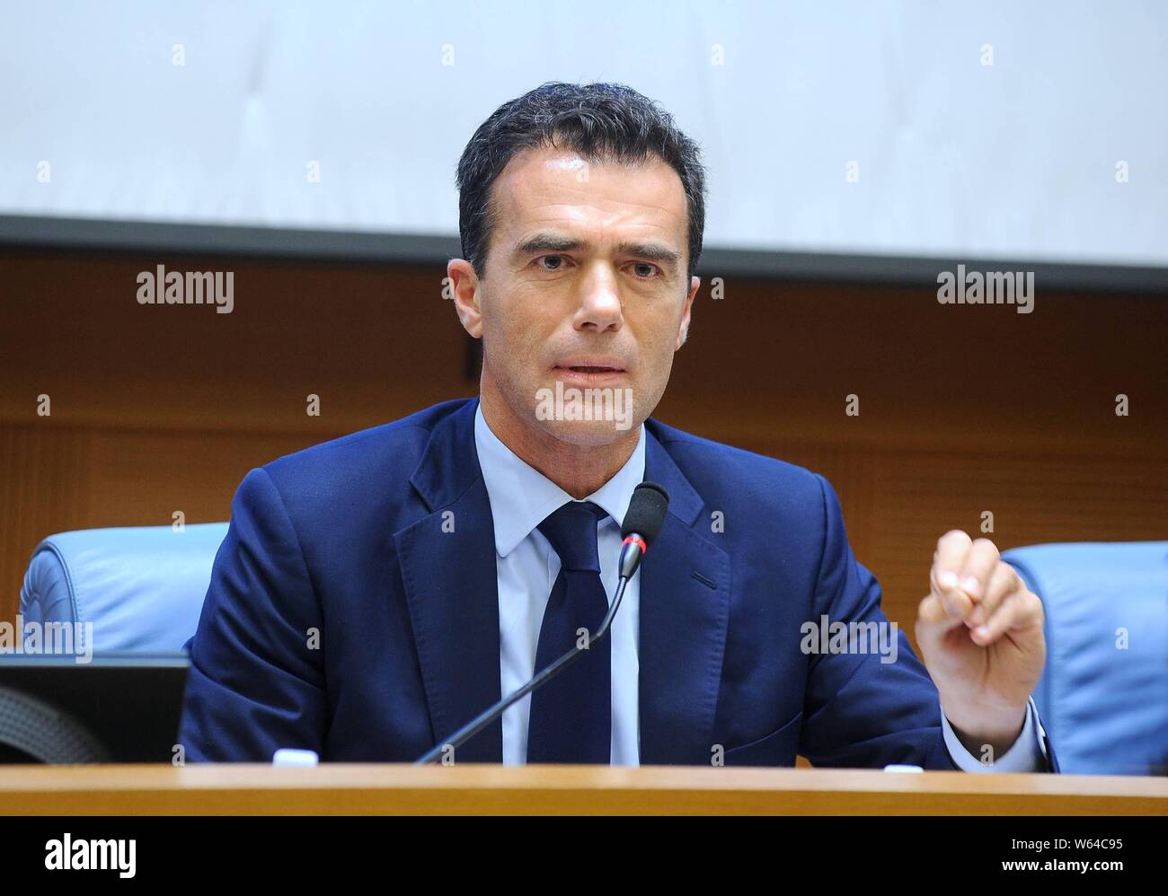 Roma 02.28.2017. Consiglio di strategia, quarta edizione: " L'Unione europea oggi: ancora un' opportunità? Nella foto Sandro Gozi, il Sottosegretario alla Presidenza del Consiglio. (Blow Up/fotogramma, ROMA - 2017-02-28) ps la foto è utilizzabile nel rispetto del contesto in cui è stato preso e senza intento diffamatorio del decoro delle persone rappresentate (Blow Up/fotogramma, archivio fotografico - 2019-07-31) p.s. la foto e' utilizzabile nel rispetto del contesto in cui e' stata scattata, e senza intento diffamatorio del decoro delle persone rappresentate Foto Stock