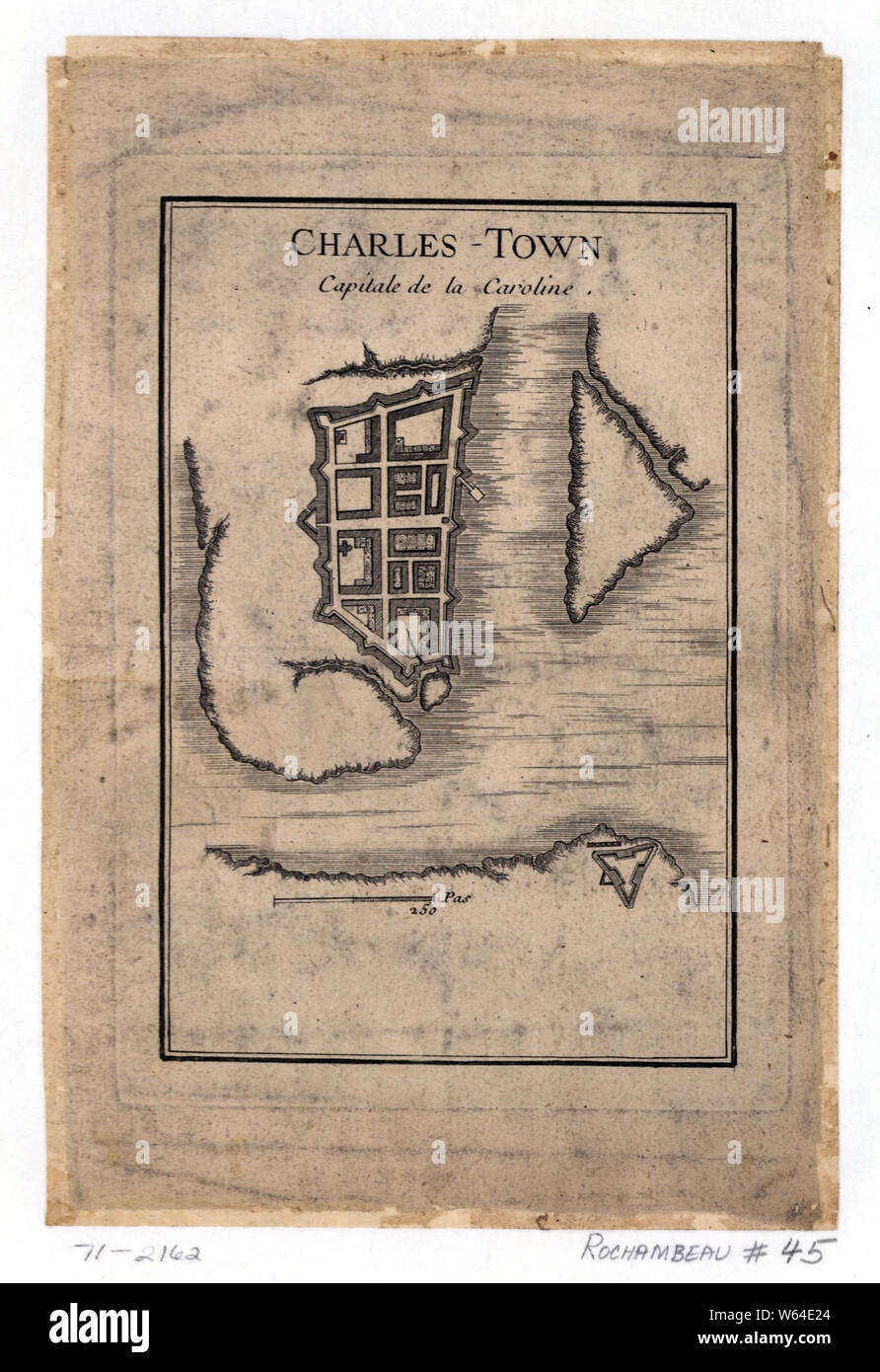 La guerra rivoluzionaria americana era mappe 1750-1786 484 Charles Town capitale de la Caroline ricostruire e riparare Foto Stock