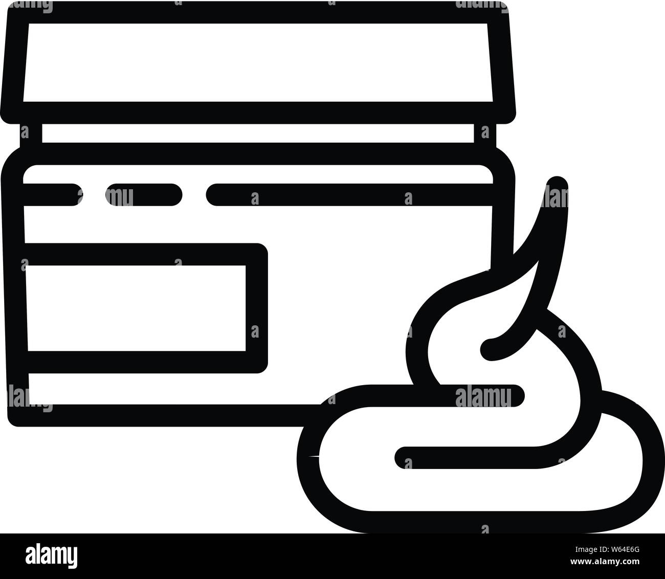 Aloe vasetto per creme icona. Delineare aloe vasetto di crema icona vettoriali per il web design isolato su sfondo bianco Illustrazione Vettoriale