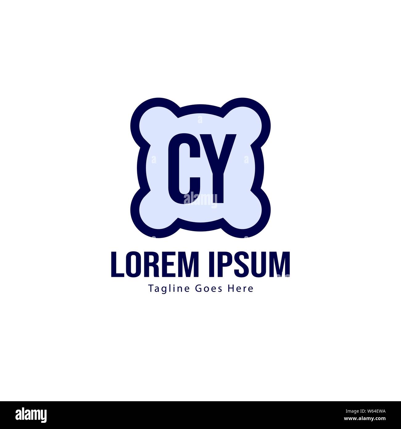 Iniziale logo CY Modello con telaio moderno. CY minimalista lettera logo illustrazione vettoriale design Illustrazione Vettoriale