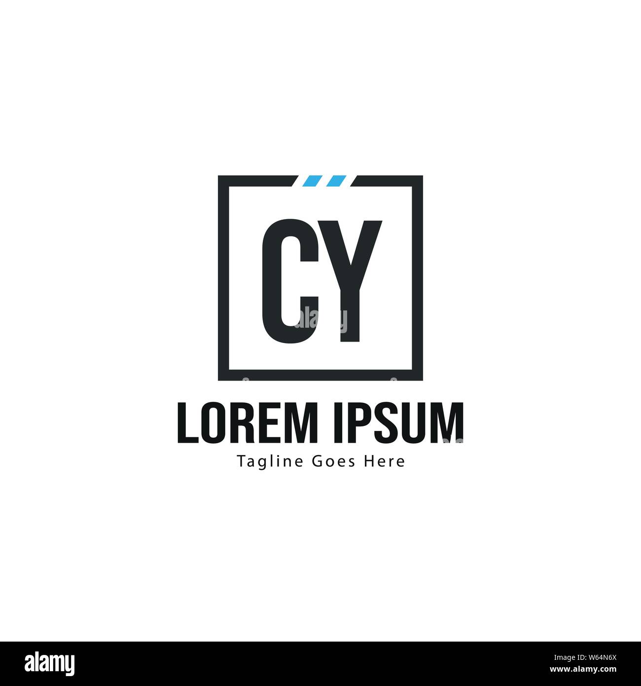 Iniziale logo CY Modello con telaio moderno. CY minimalista lettera logo illustrazione vettoriale design Illustrazione Vettoriale