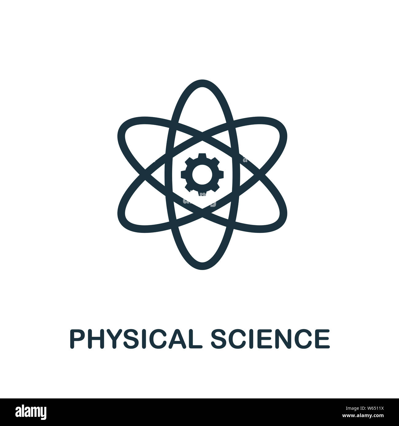Simbolo dell'icona Scienza fisica. Segno creativo dalla collezione di icone scientifiche. Icona di scienze fisiche piatte per computer e dispositivi mobili Foto Stock