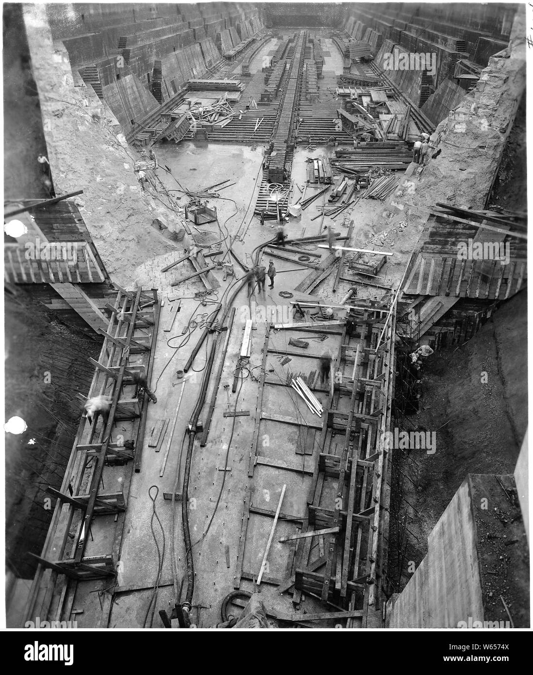 Estensione al bacino di carenaggio n. 2, guardando verso sud Foto Stock