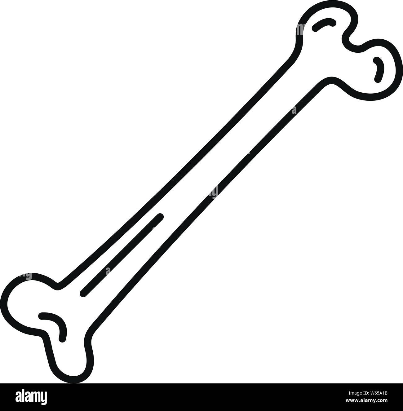 Un osso umano icona. Delineare un osso umano icona vettoriali per il web design isolato su sfondo bianco Illustrazione Vettoriale