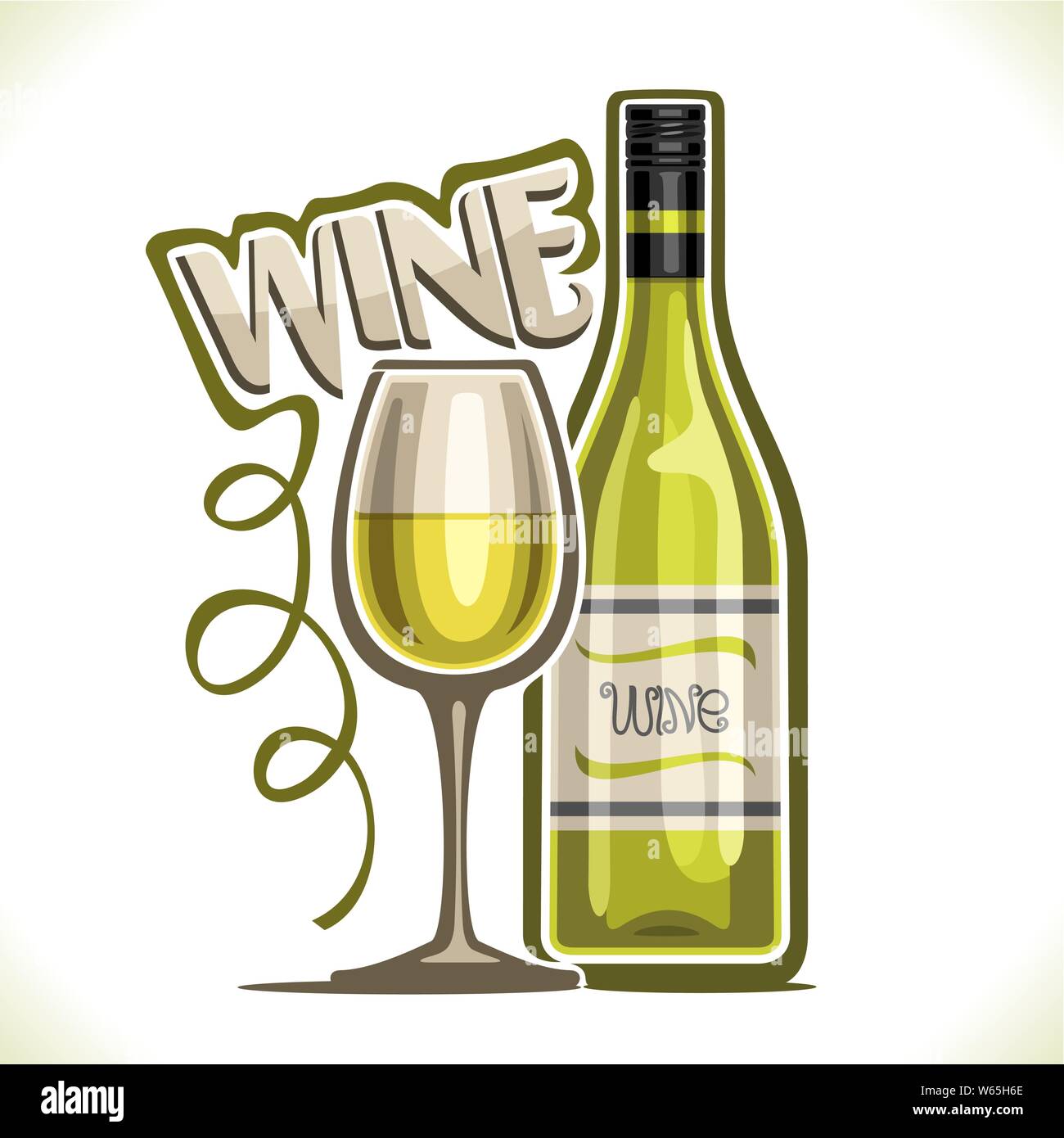 Illustrazione Vettoriale di vino bianco Illustrazione Vettoriale