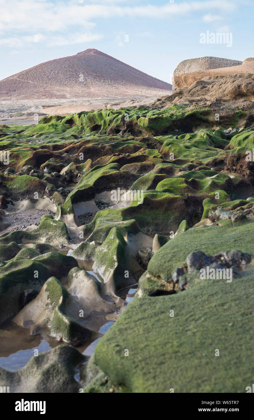 Montagna Rossa, montana roja, el medano, tenerife, Atlantico, Isole canarie, Spagna, Unione europea Foto Stock