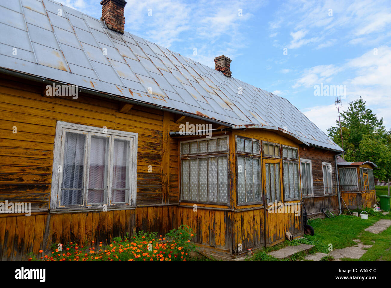 Casa, Bialowieza, Podlasie, Polonia Foto Stock