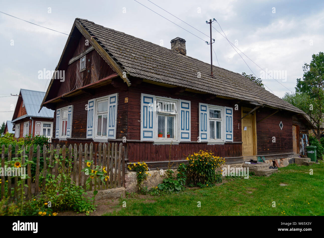 Casa, Trzescianka, Podlasie, Polonia Foto Stock