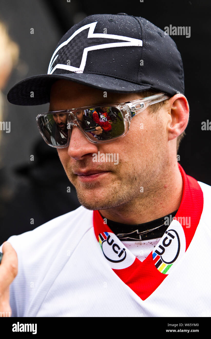 Giugno 20, 2010 - Leogang, Austria. Greg Minnaar a UCI Mountain Bike Downhill World Cup Foto Stock