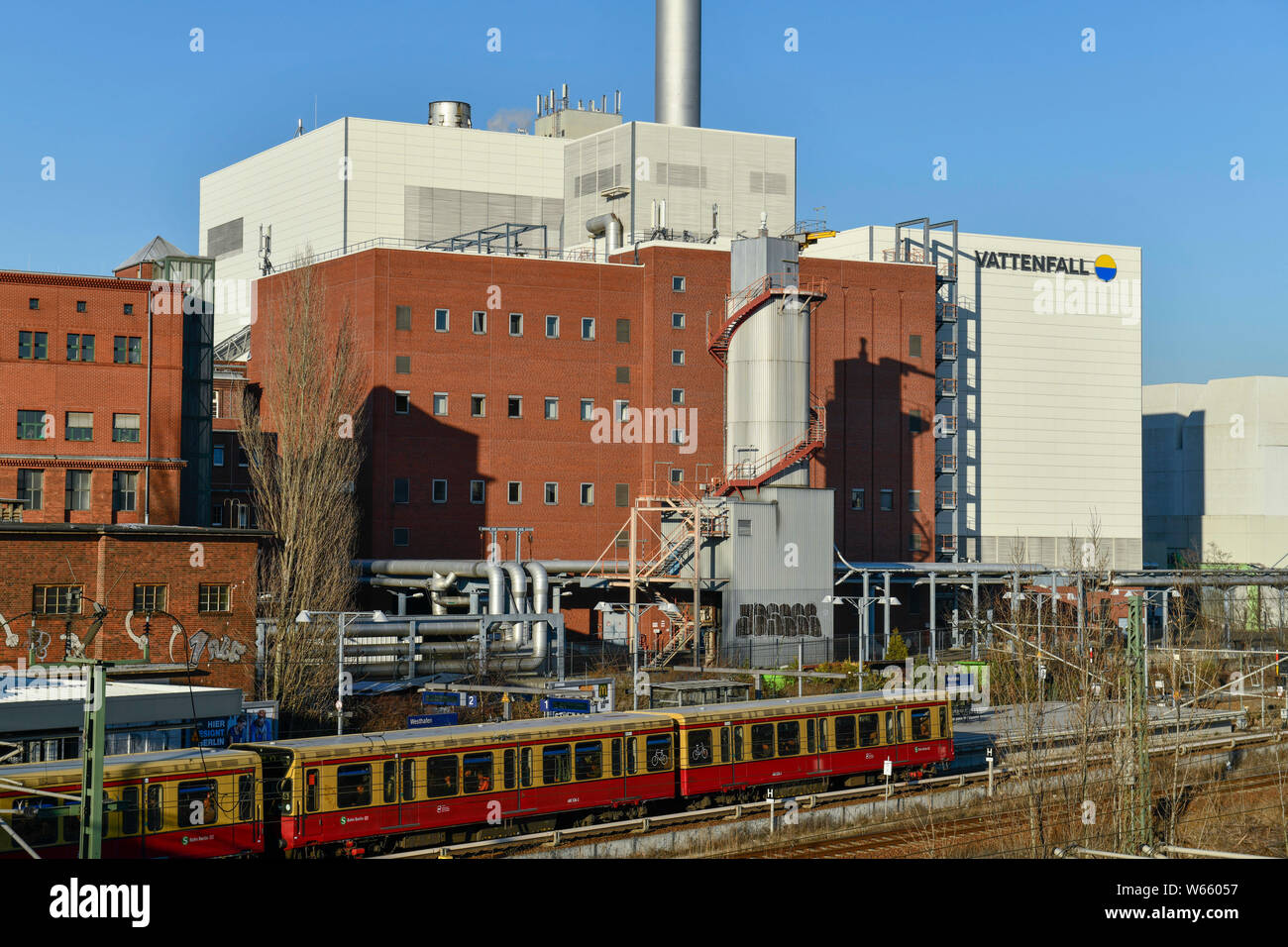 Heizkraftwerk Moabit, Friedrich-Krause-Ufer, Moabit di Berlino, Deutschland Foto Stock