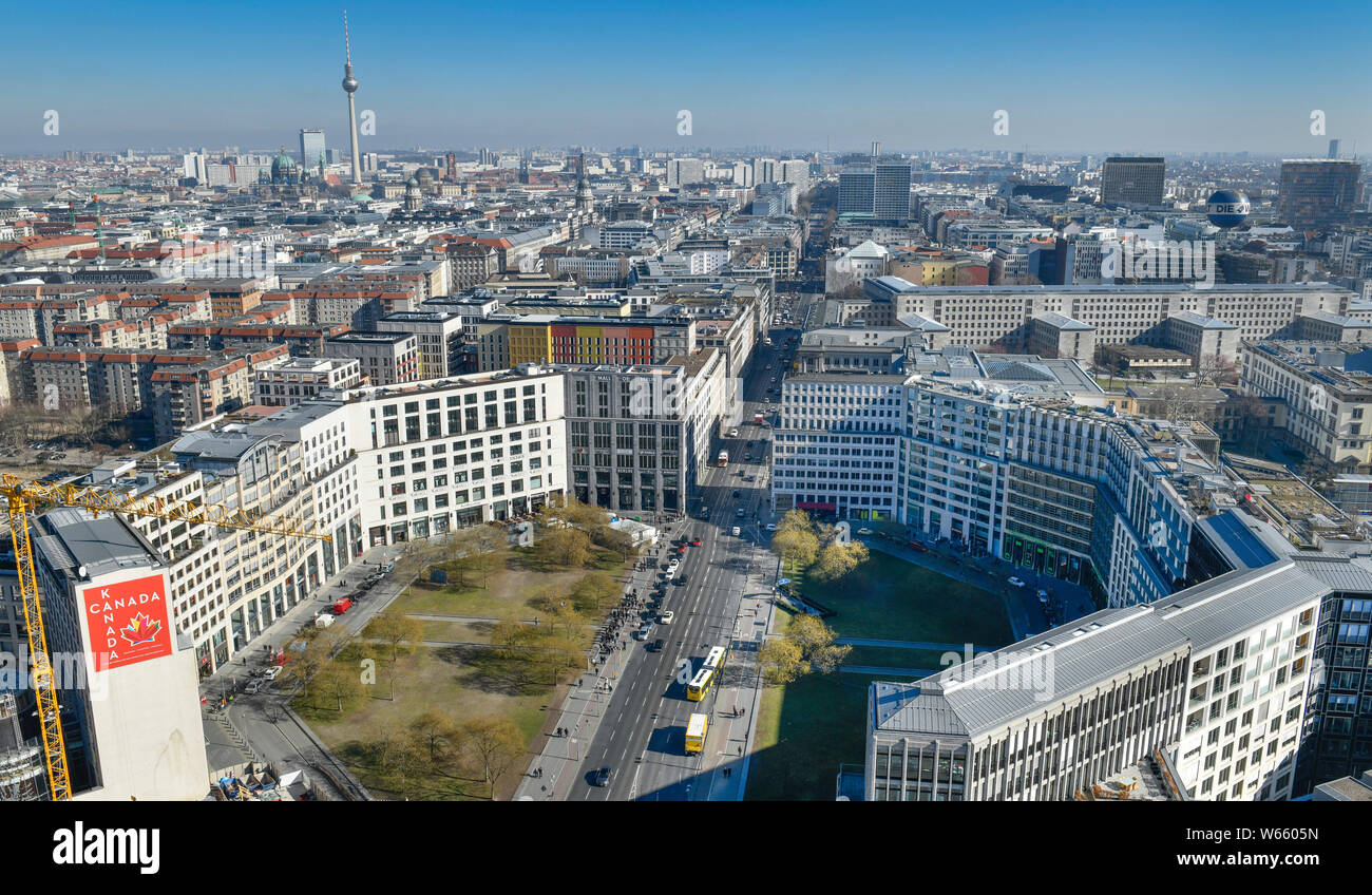 Stadtpanorama, Leipziger Platz, nel quartiere Mitte di Berlino, Deutschland Foto Stock