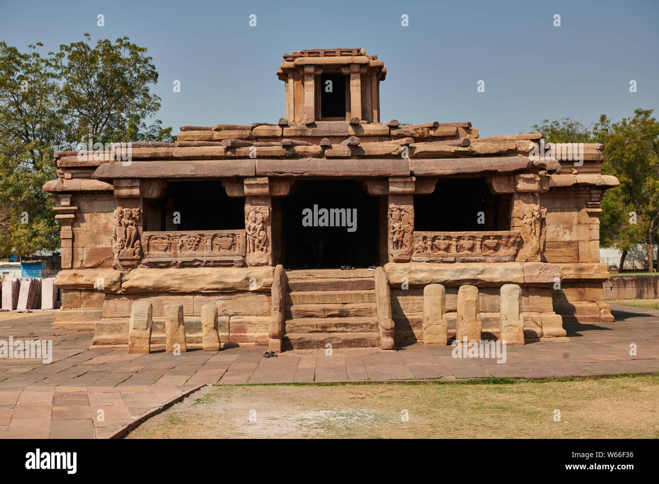 Lad Khan tempio, Aihole, Karnataka, India Foto Stock