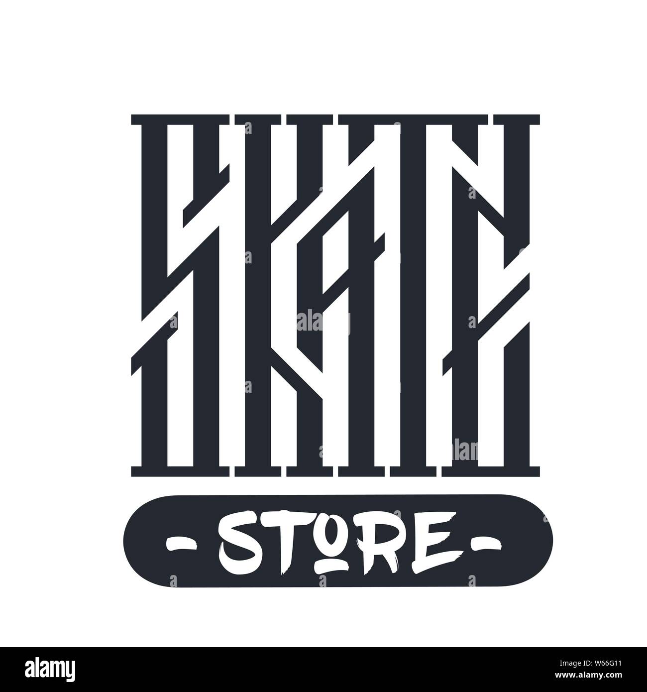 Sk8 grunge vecchia scuola lettering del vettore. Vernice secca pennellata guidatore di skateboard slogan. Inchiostro nero texture strisci di frase. Skateboard con la tipografia. Illustrazione Vettoriale