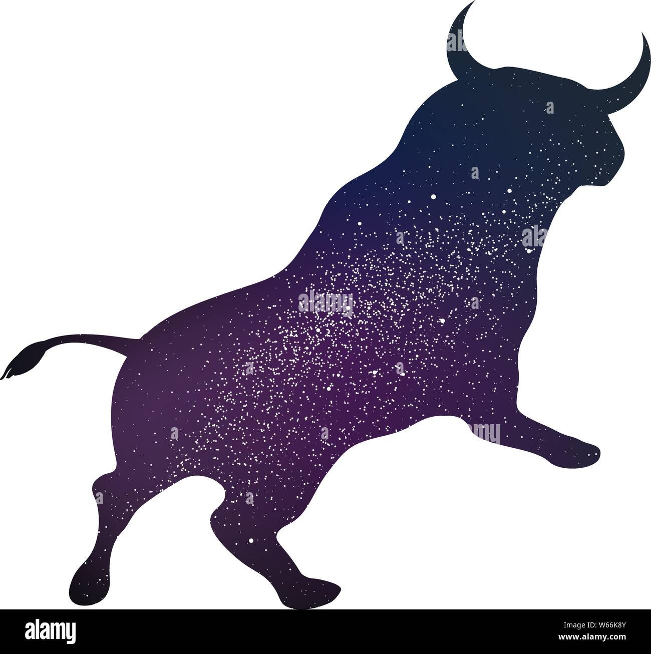 Illustrazione Vettoriale. Brave bull isolato con tutta l'univers all'interno. Illustrazione Vettoriale