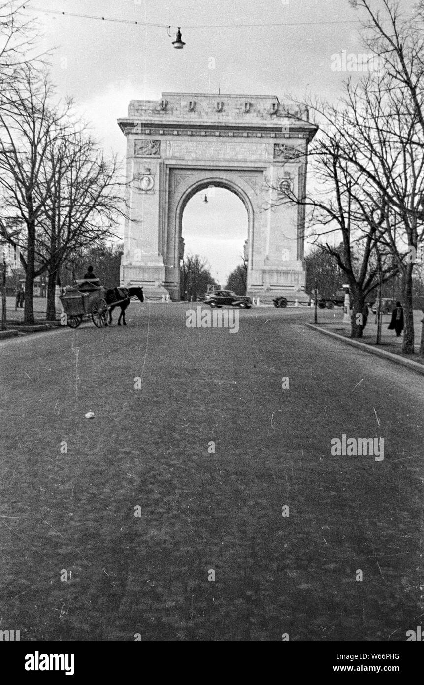 City scape di Bukarest, Romania nel 1942 durante la seconda guerra mondiale 2 Foto Stock