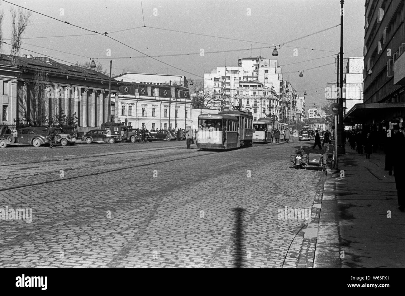 City scape di Bukarest, Romania nel 1942 durante la seconda guerra mondiale 2 Foto Stock