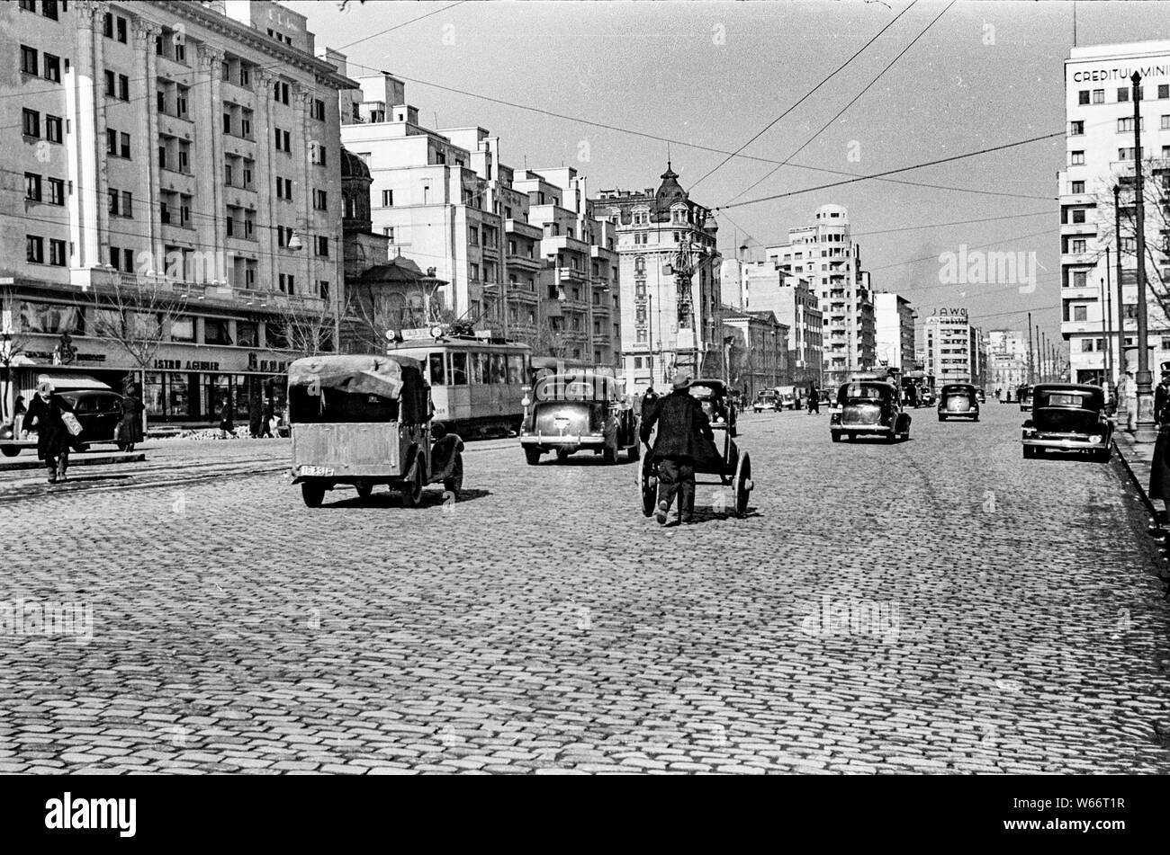 City scape di Bukarest, Romania nel 1942 durante la seconda guerra mondiale 2 Foto Stock