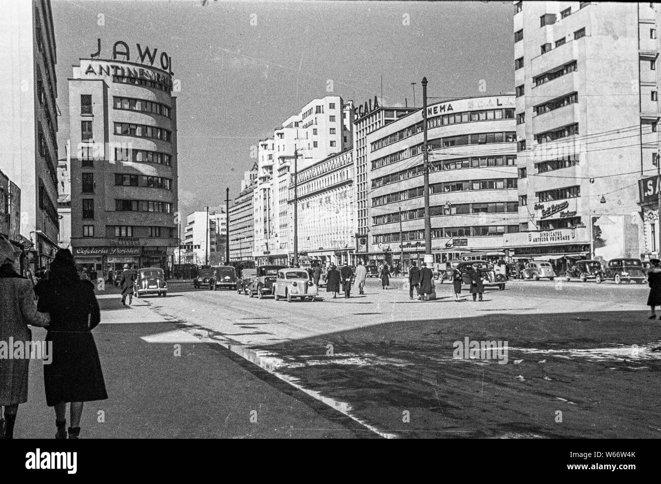 City scape di Bukarest, Romania nel 1942 durante la seconda guerra mondiale 2 Foto Stock