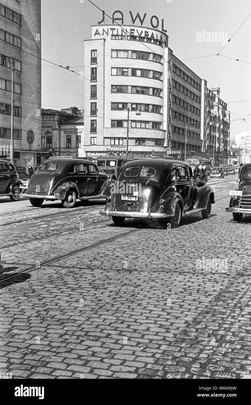City scape di Bukarest, Romania nel 1942 durante la seconda guerra mondiale 2 Foto Stock