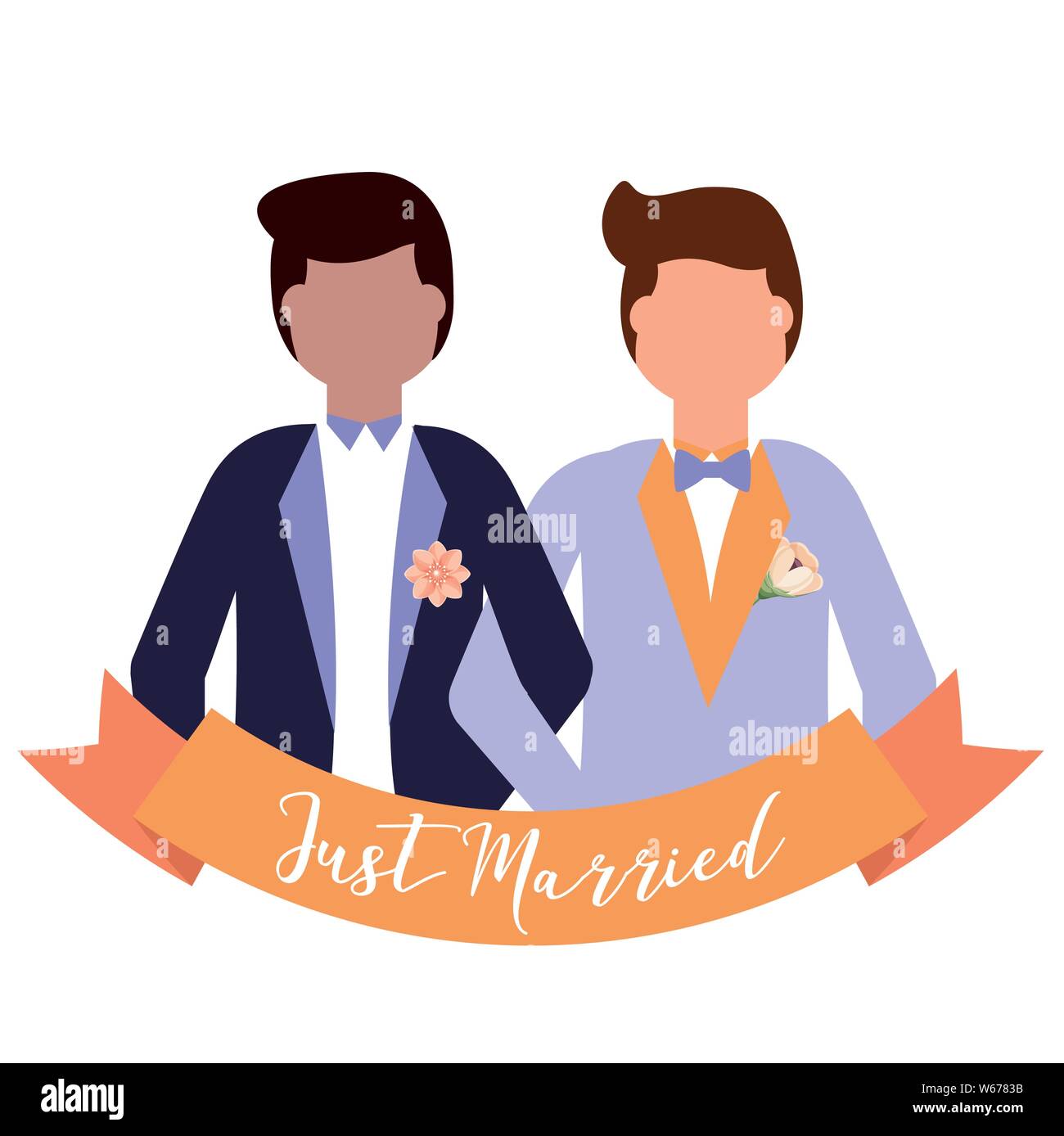 Matrimonio Gay giovane design vettoriali Illustrazione Vettoriale