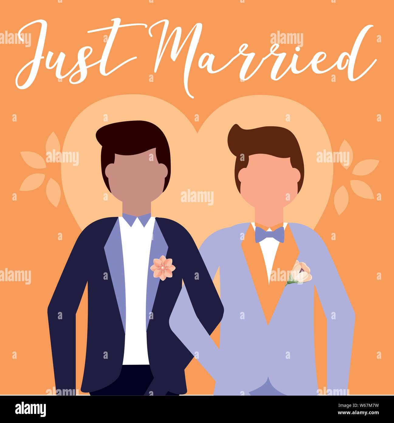Matrimonio Gay giovane design vettoriali Illustrazione Vettoriale